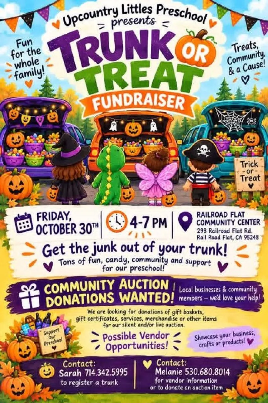 Upcountry Littles Preschool Trunk or Treat Fundraiser